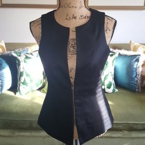 NY&C black zip up vest